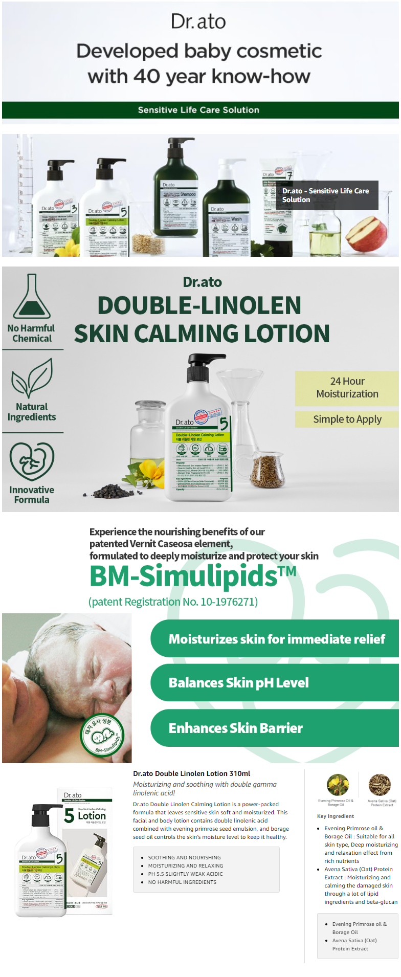 Dr.ato Double-Linolen Calming Lotion 310ml